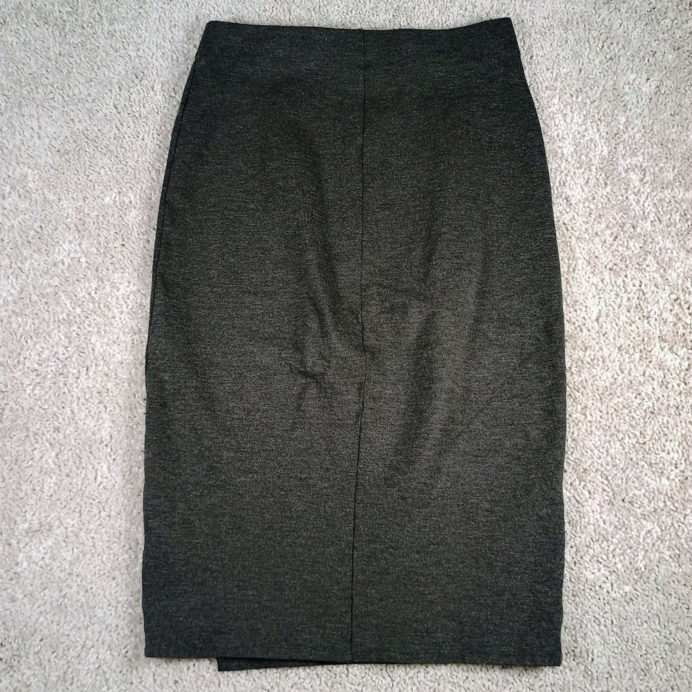 Liz Claiborne Gray Knit Pencil Midi Skirt Size S Office Career Minimalist Chic - Picture 3 of 8